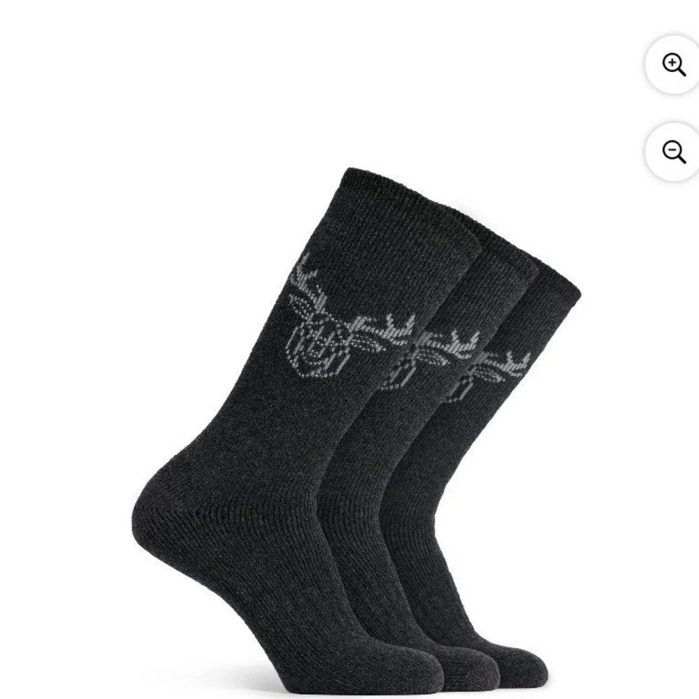 Polar Heat Nanuuq Mens 3 Pack Wool Thermal Crew Socks Charcoal Gray Size 7-12‎